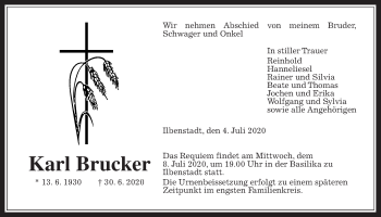 Traueranzeige von Karl Brucker von Wetterauer Zeitung