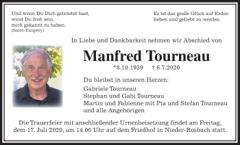 Traueranzeige von Manfred Tourneau von Wetterauer Zeitung