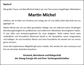 Traueranzeige von Martin Michel von Wetterauer Zeitung