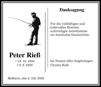 Traueranzeige von Peter Rieß von Wetterauer Zeitung