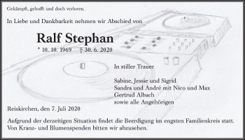 Traueranzeige von Ralf Stephan von Giessener Allgemeine, Alsfelder Allgemeine