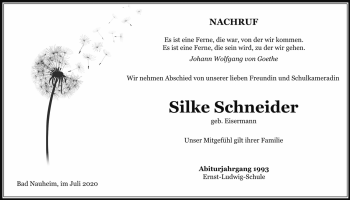 Traueranzeige von Silke Schneider von Wetterauer Zeitung