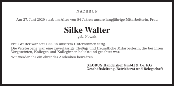 Traueranzeige von Silke Walter von Giessener Allgemeine, Alsfelder Allgemeine