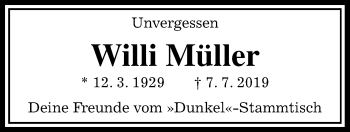 Traueranzeige von Willi Müller von Wetterauer Zeitung