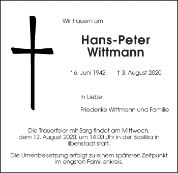 Traueranzeige von Hans-Peter Wittmann von Wetterauer Zeitung