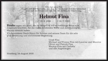 Traueranzeige von Helmut Fina von Alsfelder Allgemeine