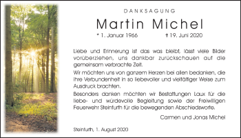 Traueranzeige von Martin Michel von Wetterauer Zeitung