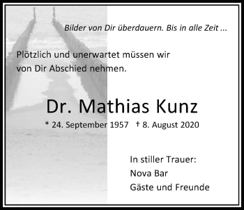 Traueranzeige von Mathias Kunz von Bad Vilbel/Karben