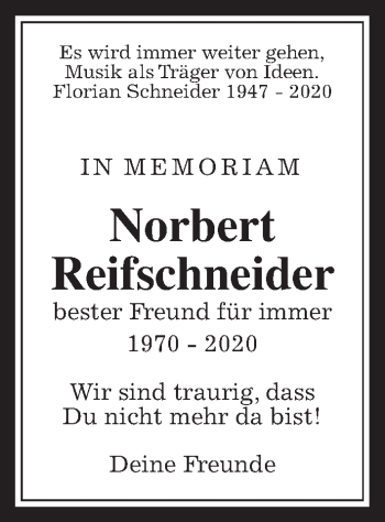 Traueranzeige von Norbert Reifschneider von Wetterauer Zeitung