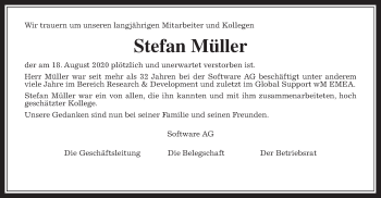 Traueranzeige von Stefan Müller von Alsfelder Allgemeine