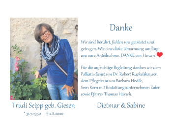 Traueranzeige von Trudi Seipp von Alsfelder Allgemeine