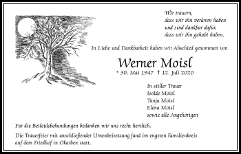Traueranzeige von Werner Moisl von Bad Vilbel/Karben