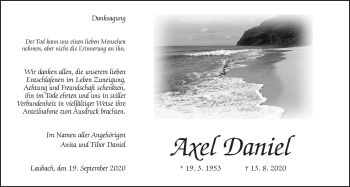 Traueranzeige von Axel Daniel von Giessener Allgemeine, Alsfelder Allgemeine