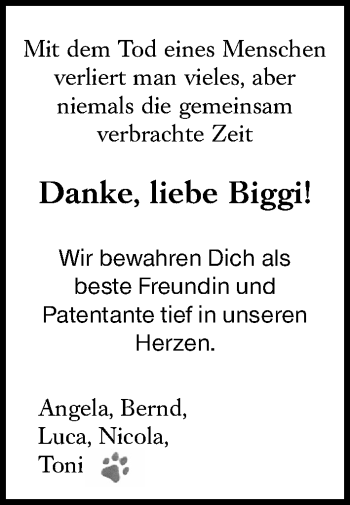 Traueranzeige von Brigitte Kinzebach von Giessener Allgemeine, Alsfelder Allgemeine