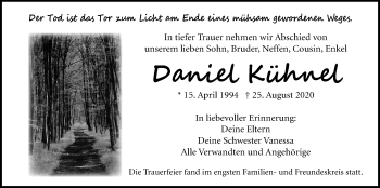 Traueranzeige von Daniel Kühnel von Wetterauer Zeitung