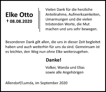 Traueranzeige von Elke Otto von Giessener Allgemeine, Alsfelder Allgemeine