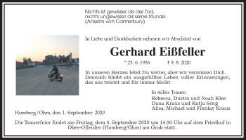 Traueranzeige von Gerhard Eißfeller von Alsfelder Allgemeine