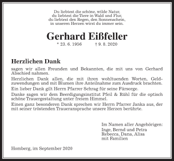 Traueranzeige von Gerhard Eißfeller von Alsfelder Allgemeine
