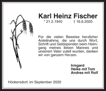 Traueranzeige von Karl Heinz Fischer von Mücker Stimme