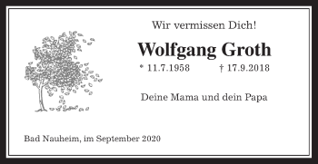 Traueranzeige von Wolfgang Groth von Wetterauer Zeitung
