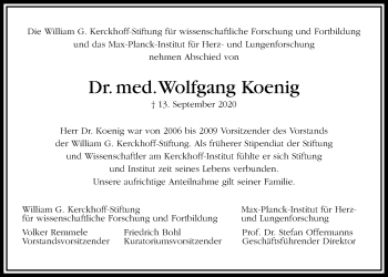 Traueranzeige von Wolfgang Koenig von Wetterauer Zeitung
