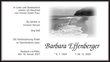 Traueranzeige von Barbara Effenberger von Wetterauer Zeitung
