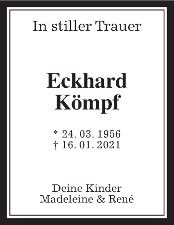 Traueranzeige von Eckhard Kömpf von Alsfelder Allgemeine