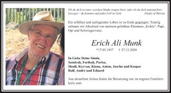 Traueranzeige von Erich Ali Munk von Wetterauer Zeitung