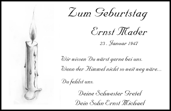 Traueranzeige von Ernst Mader von Bad Vilbel/Karben