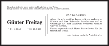 Traueranzeige von Günter Freitag von Wetterauer Zeitung