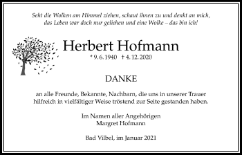 Traueranzeige von Herbert Hofmann von Bad Vilbel/Karben