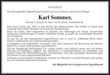 Traueranzeige von Karl Sommer von Pohlheimer Nachrichten