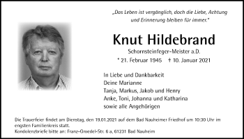 Traueranzeige von Knut Hildebrand von Wetterauer Zeitung