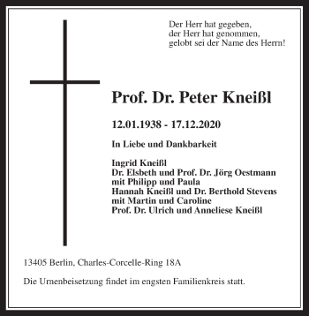 Traueranzeige von Peter Kneißl von Wetterauer Zeitung