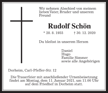 Traueranzeige von Rudolf Schön von Wetterauer Zeitung