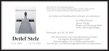 Traueranzeige von Detlef Stelz von Wetterauer Zeitung