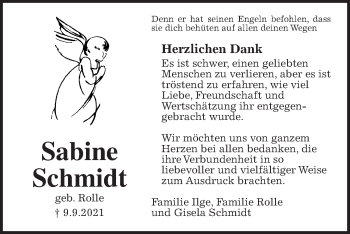 Traueranzeige von Sabine Schmidt von Wetterauer Zeitung