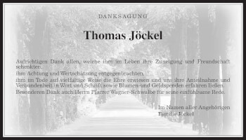 Traueranzeige von Thomas Jöckel von Wetterauer Zeitung