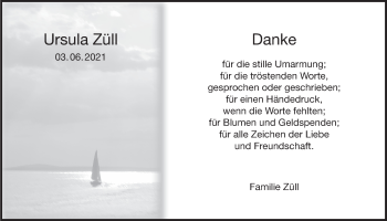 Traueranzeige von Ursula Züll von Bad Vilbel/Karben