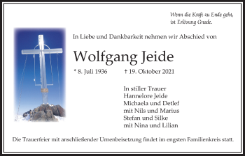Traueranzeige von Wolfgang Jeide von Bad Vilbel/Karben