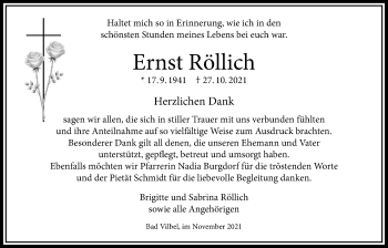 Traueranzeige von Ernst Röllich von Bad Vilbel/Karben