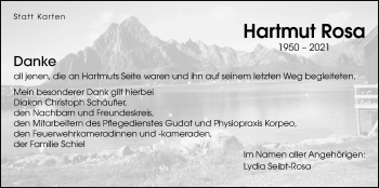 Traueranzeige von Hartmut Rosa von Licher Wochenblatt