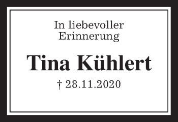 Traueranzeige von Tina Kühlert von Wetterauer Zeitung