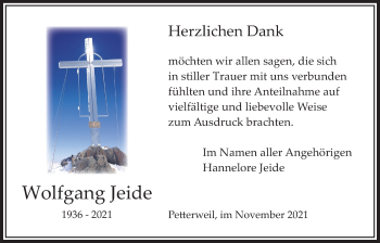 Traueranzeige von Wolfgang Jeide von Bad Vilbel/Karben