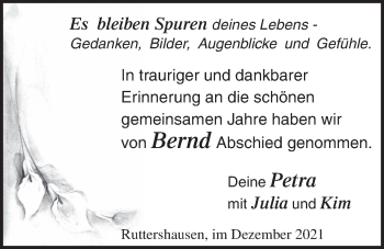 Traueranzeige von Bernd Leonhardt von Giessener Allgemeine, Alsfelder Allgemeine