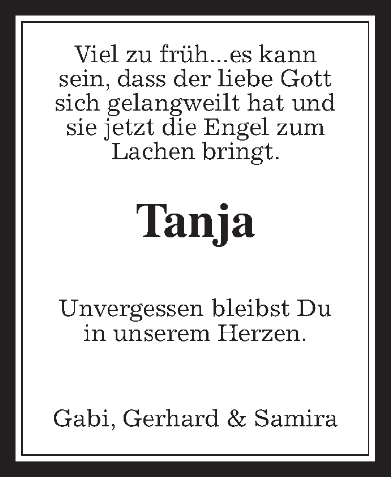  Traueranzeige für Tanja Imhof vom 04.12.2021 aus Giessener Allgemeine, Alsfelder Allgemeine, Wetterauer Zeitung