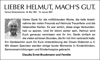 Traueranzeige von Helmut Herbolsheimer von Bad Vilbel/Karben