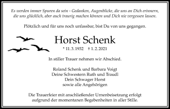 Traueranzeige von Horst Schenk von Bad Vilbel/Karben