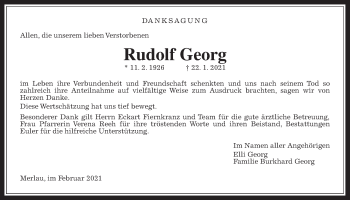 Traueranzeige von Rudolf Georg von Mücker Stimme