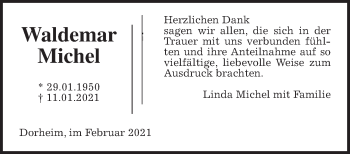 Traueranzeige von Waldemar Michel von Wetterauer Zeitung